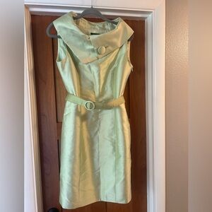 Tahari Arthur S Levine retro style lime green dress.